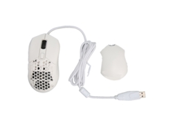 Mouse Gamer Honeycomb Com Fio Rgb 7200 Dpi Leve Ergonômico 6 Botões Programáveis Branco Para Pc