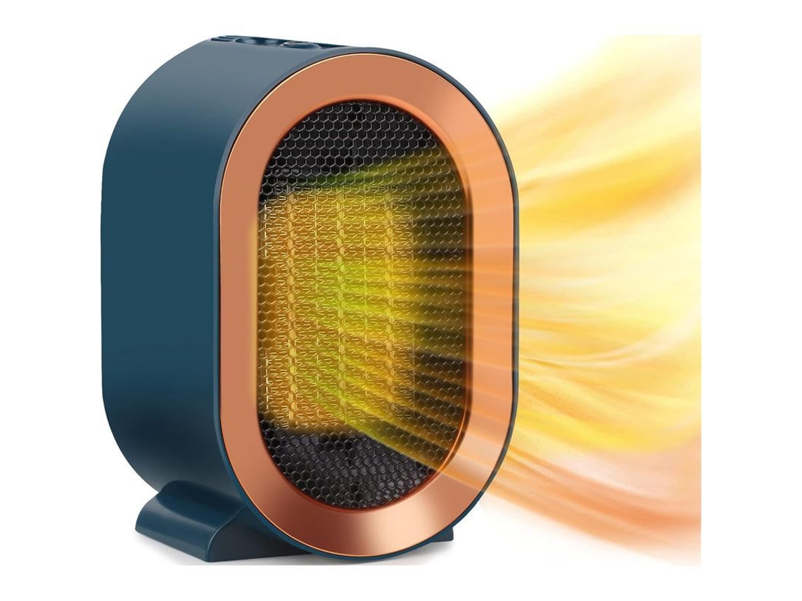 Calefactor Eléctrico De Mesa Cerámico De 1200 W, 2 Modos, Protección Contra Sobrecalentamiento Y Caídas (azul)