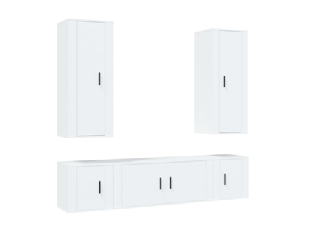 Conjunto 5 de muebles para TV VIDAXL madera contrachapada blanco
