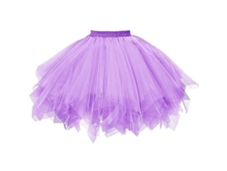 2026-vestido Plisado De Gasas Corto Mujer Calidad Alta Falda Tutu Baile Casual Fash Zma Talla Única Morado