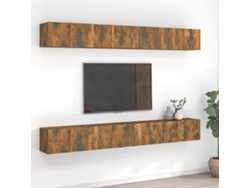 Estantería/Muebles de TV 8 piezas 60x30x30 cm Madera de Roble Ahumado