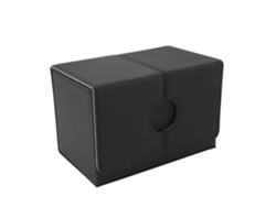 Estuche Para Cartas Con Bandeja Para Dados, Piel Sintética, Almacenamiento Magnético Para 200 Cartas Coleccionables De Juegos De Cartas Coleccionables, Negro/gris