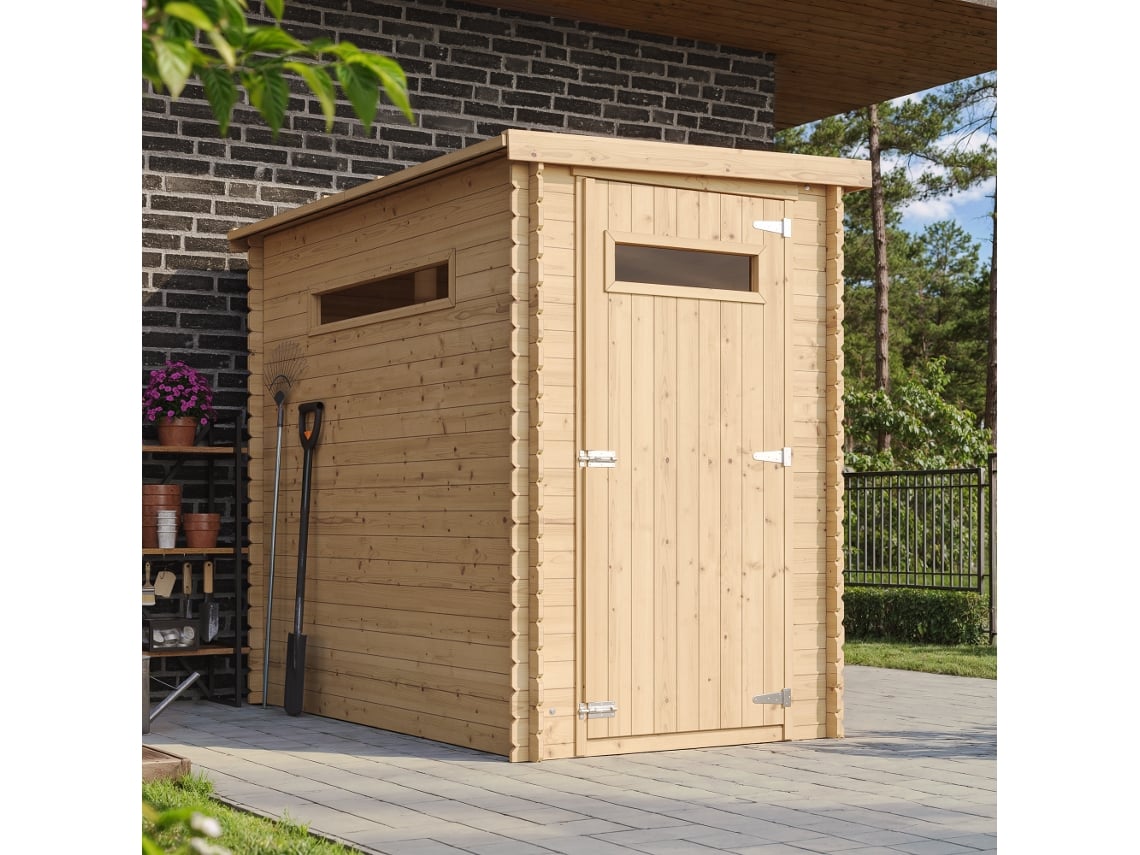 Caseta Jardin Exterior Madera 2,63 M², Cobertizo Jardin Exterior Para Bicicletas Y Herramientas, Caseta De Almacenamiento Con Paredes De 19 Mm Y Ventanas, Timbela M306a
