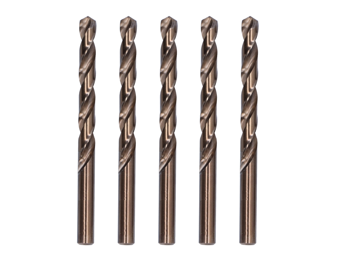 Juego de 5 brocas de acero de alta velocidad con rosca para adoquines para taladrar en metal, cobre y hierro, 13 mm