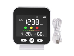 Medidor De Calidad Del Aire De Sobremesa De Alta Precisión Con Detector De Co2, Medición De Temperatura Y Humedad De 400 A 5000 Ppm.