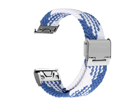 Correa Trenzada Flexible para Garmin Tactix 7 Pro Azul y Blanco VEANXIN
