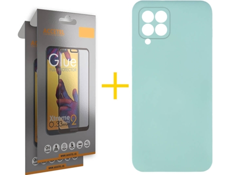 Carcasa + 2 Protectores de Pantalla para Huawei P40 Lite ACCETEL Verde Agua