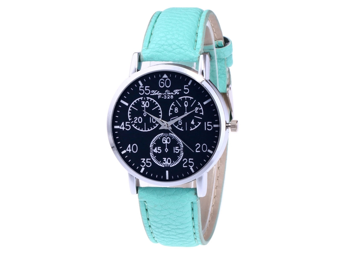 Reloj De Pulsera Mujer Analógico De Cuarzo Con Esfera Redonda De Aleación Color Verde Claro