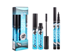 Set De Maquillaje Máscara De Pestañas Negra + Lápiz Delineador De Ojos Maquillaje Máscara De Pestañas De Fibra 4d A Prueba De Agua Kit De Maquillaje