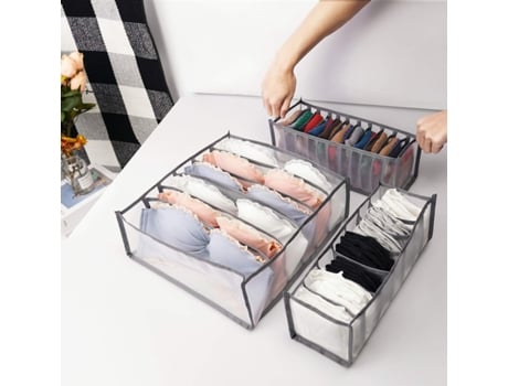 Organizador de ropa interior, organizador de cajones para calcetines, organizador de sujetadores, caja de almacenamiento plegable para armario, org...