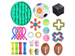 2026 Conjunto De Juguetes Antiestrés Sensorial 25pcs Para Niños Y Adultos: Mallas De Mármol, Cuerdas Elásticas Y Juguetes Simples