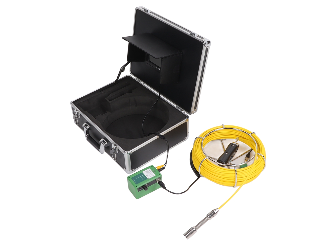 Cámara de inspección de tuberías IP68 de 1000 TVL y 30 m con monitor LCD de 7 pulgadas.