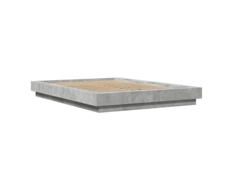 VIDAXL Cama Gris Cemento Gris Madera (212x160x23cm)