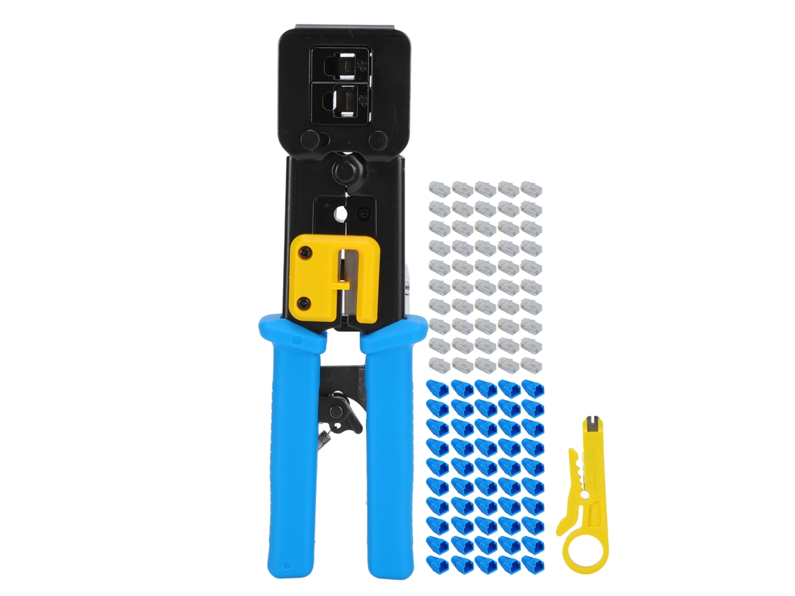 Herramienta De Crimpado Y Pelado De Cables De Red Con Trinquete Para Conectores Rj45 Y Rj11 2kt-3764a