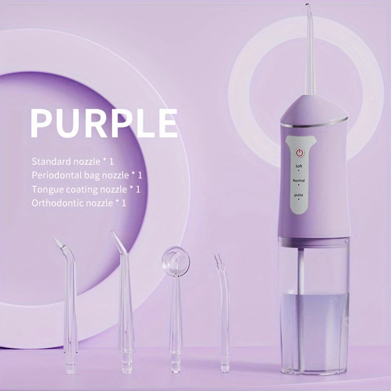 Irrigador Bucal Eléctrico De Mano (morado) Para Higiene Bucal En Casa