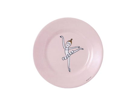 Lote de 6 Platos PETIT JOUR para niñas Les Ballerines Arabesque (Rosa - Melamina - 20 x 20 x 1 cm)