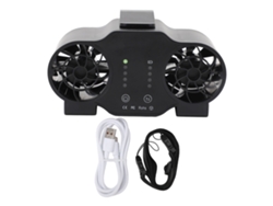 Ventilador portátil USB con correa, 5000 mAh, 4 velocidades, recargable.