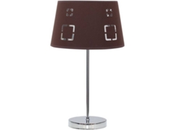 Lámpara de Mesa FABRILAMP Celaya (Marrón - Metal, Paño - 43x25 cm)
