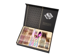 Conjunto de Caixa de Presente de Talheres de Aço Inoxidável 24 Und Colorido GERTIZ