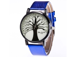 Reloj De Pulsera Para Parejas Zhoulianfa, Correa De Cuero Sintético, Cuarzo, Estilo Moderno, Azul.