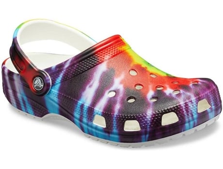 Zuecos CROCS Classic Dye Graphic Mujer (37-38 - Amarillo y Rojo)