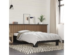 Estructura De Cama Madera De Ingeniería Y Metal Negra 75x190 Cm