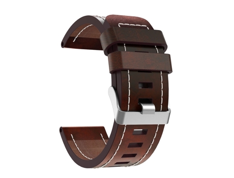 Correa de reloj inteligente para Garmin Fenix 3 Zafiro 26 mm Correa de reloj con hebilla de acero de cuero con costuras (rojo marrón)