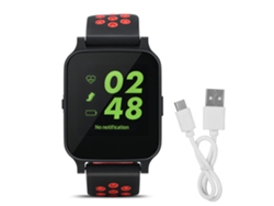 Mi reloj Y60 rojo con monitor de sueño, monitor de frecuencia cardíaca y Bluetooth EOOCOO