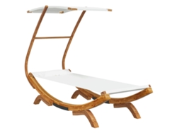 Maison Exclusive - Tumbona Con Dosel Madera Maciza Curvada Crema 100x190x134 Cm