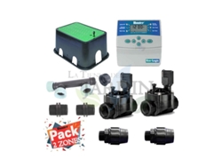 Kit Riego Automático 2 Zonas Para Riego Electrico Conjunto De Temporizador Electroválvulas Accesorios De Instalación SUINGA