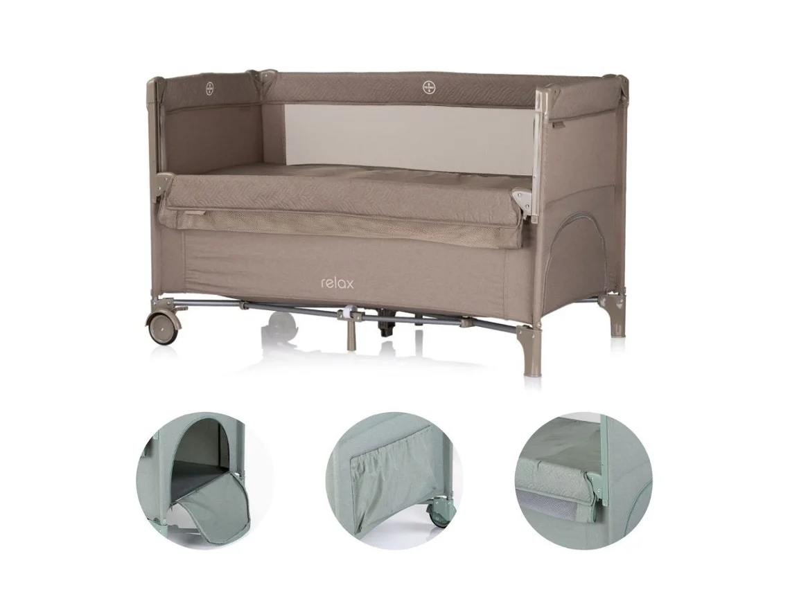 Cuna de viaje Chipolino Tiramisu Relax de lino