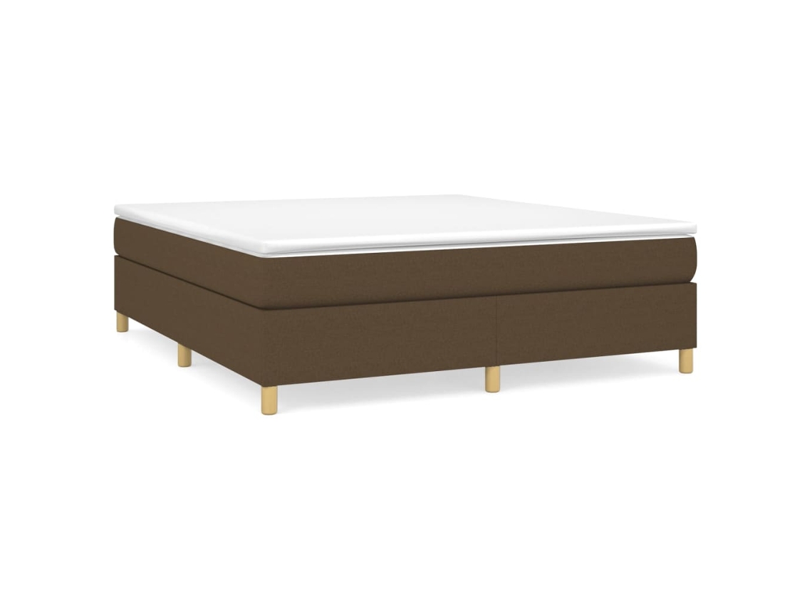 Maison Exclusive - Cama Box Spring Con Colchón Tela Marrón Oscuro 160x200 Cm