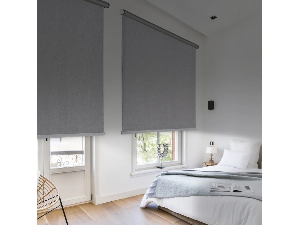 Estor Opaco Estores enrollables Blackout Premium con acabados en aluminio Gris 100 x 250 cm