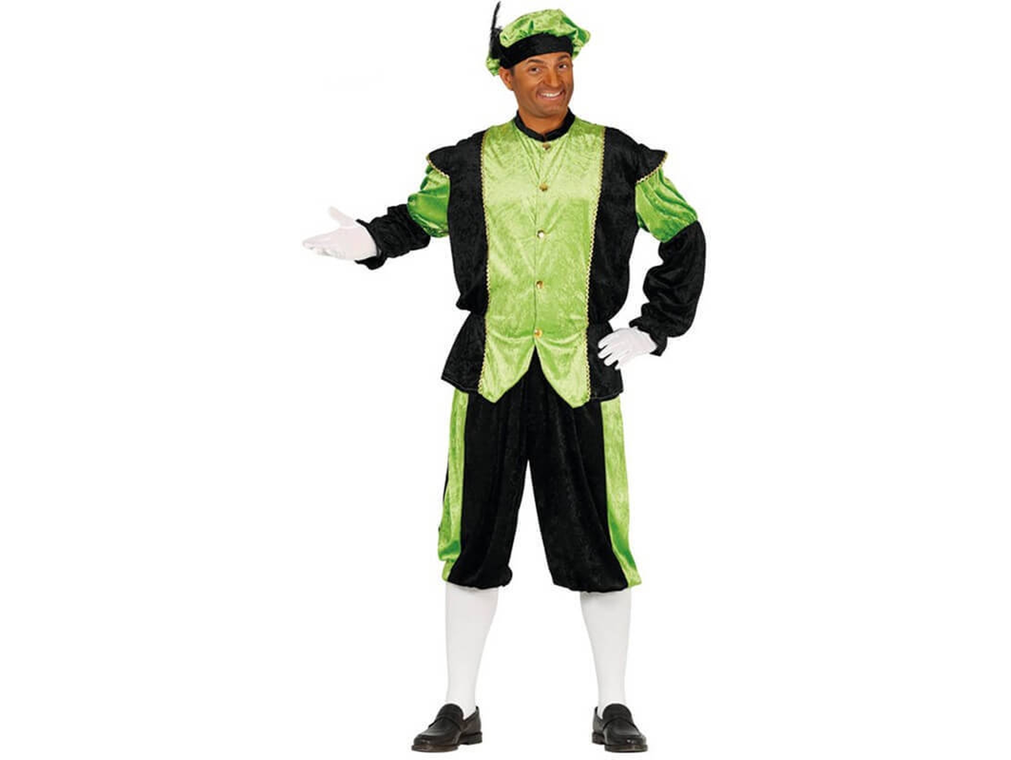Disfraz de Hombre DISFRAZZES Paje Verde Y Negro (Talla: M)
