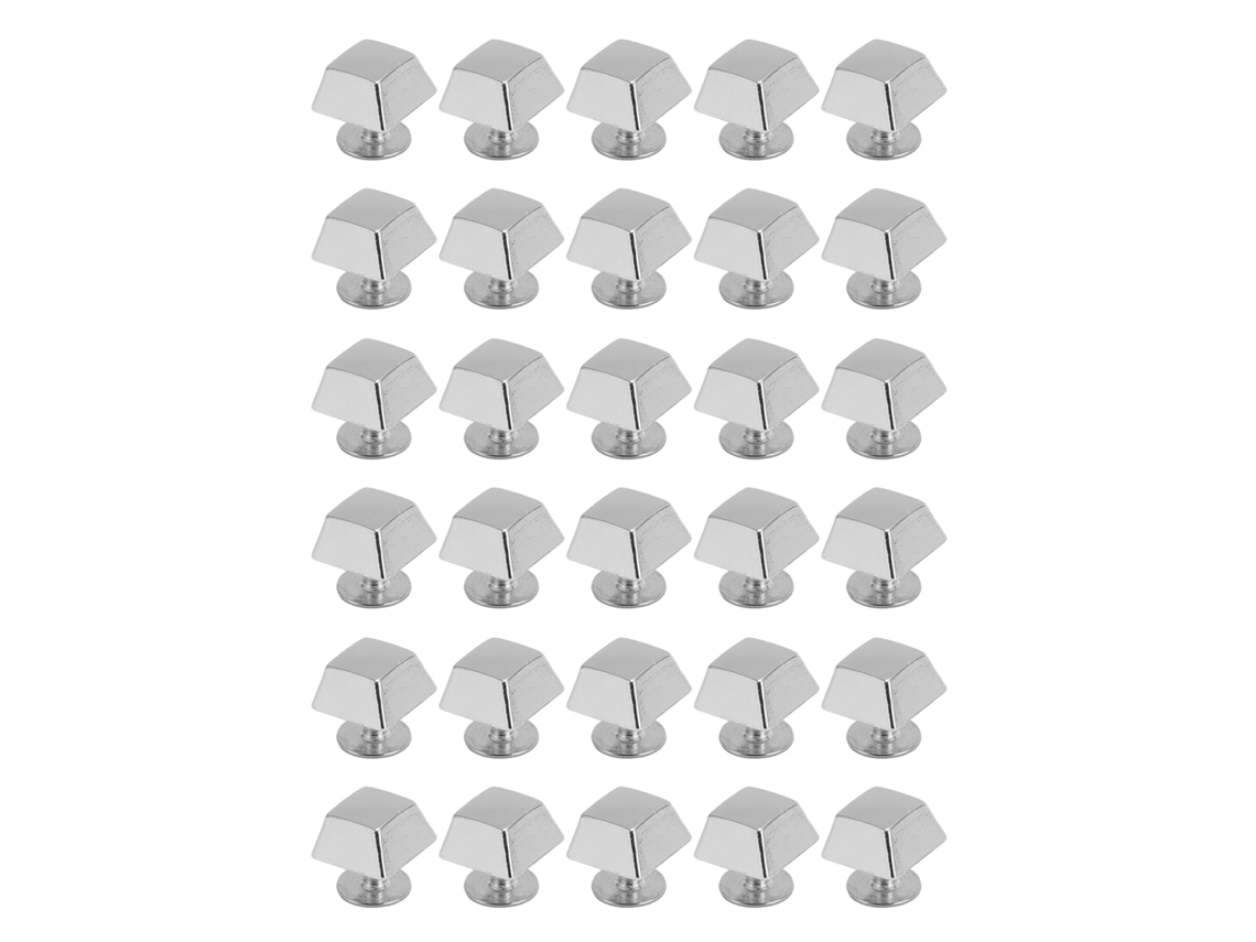 30 Juegos De Remaches Trapezoidales De Aleación De Zinc De 10 Mm Con Tornillos De 6 Mm Para Bolsos, Ropa Y Zapatos - Plateado