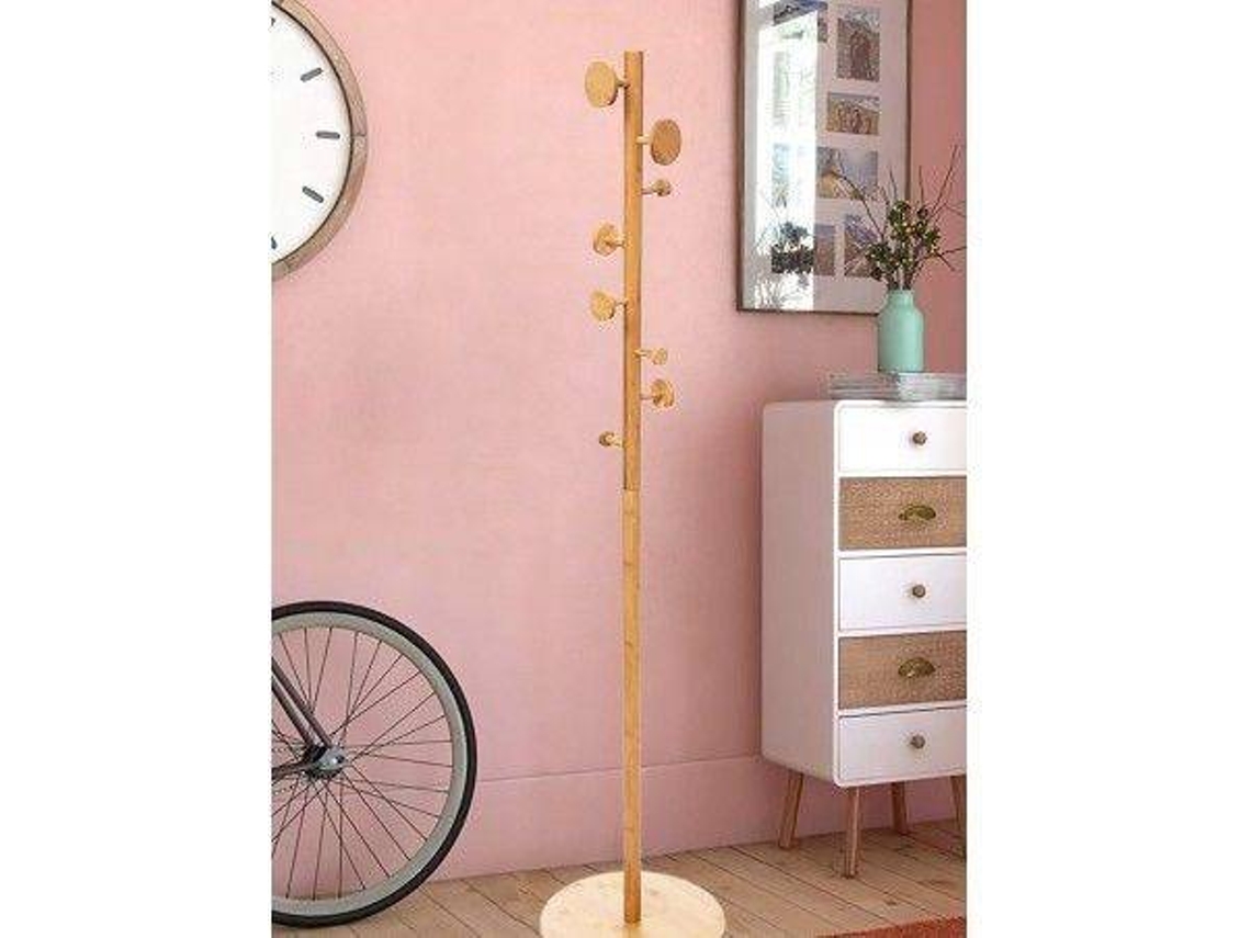 Perchero de tres brazos de bambu cheap