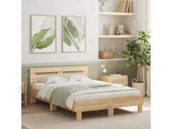 Cama Con Cabecero Madera De Ingeniería Roble Sonoma 120x200 Cm