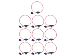 Juego De 20 Portafusibles En Línea Impermeables De 18 Awg Con Zócalo Y Fusible De Cuchilla De 15 A.