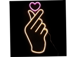 Letrero decorativo LED de neón USB, panel de luz colgante con diseño de manos, ambiente acogedor para SFUSHOS
