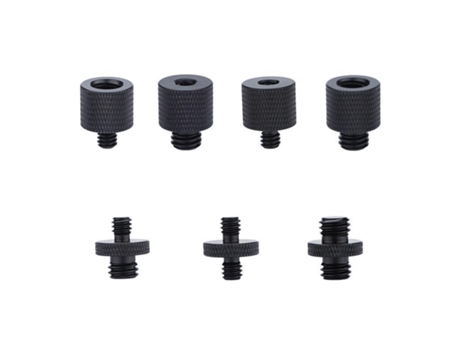Adaptador INF Kit de Tornillos para Trípode de Cámara 1/4 a 3/8 6 Piezas Negro