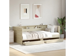 Sofá Cama Con Cajones Sin Colchón Roble Sonoma 100x200 Cm