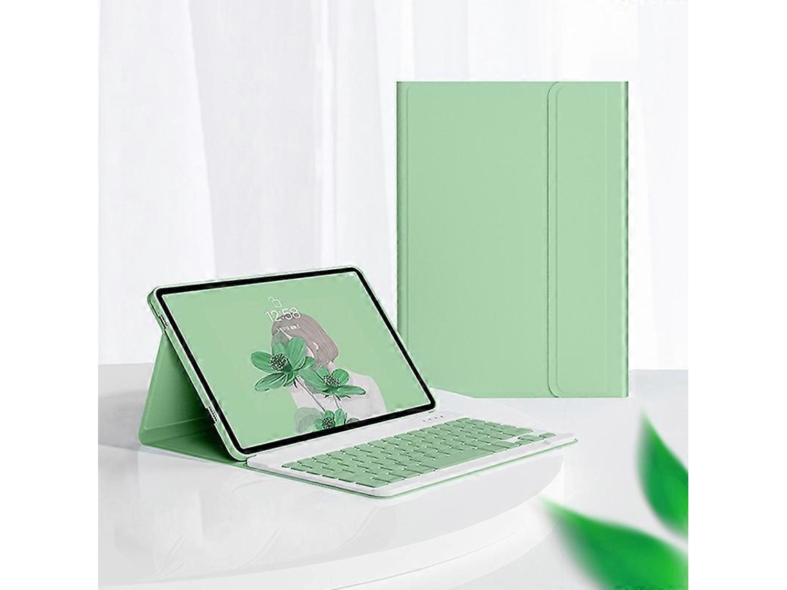 Teclado Bluetooth desmontable LX106 con teclas cuadradas y funda de cuero para tableta