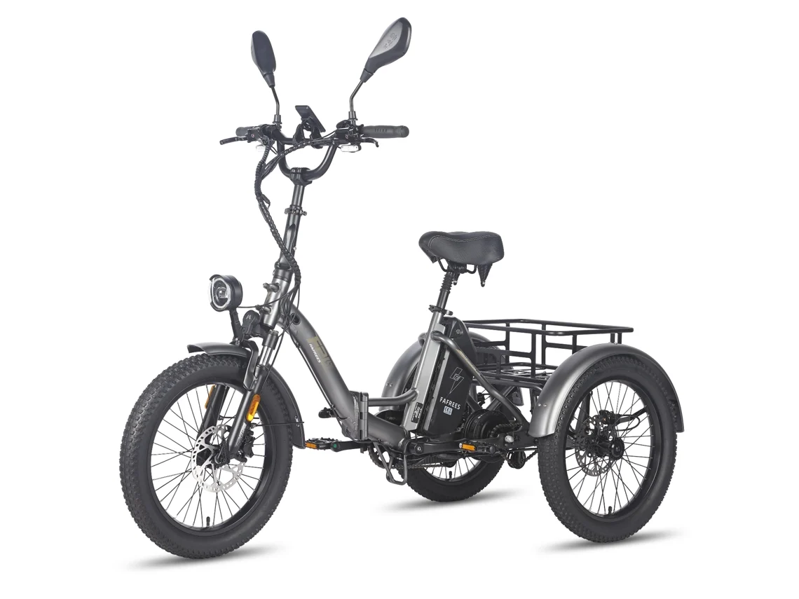 Triciclo eléctrico de carga FAFREES F20 mate con batería de 48 V y 21 Ah y certificación L2e.