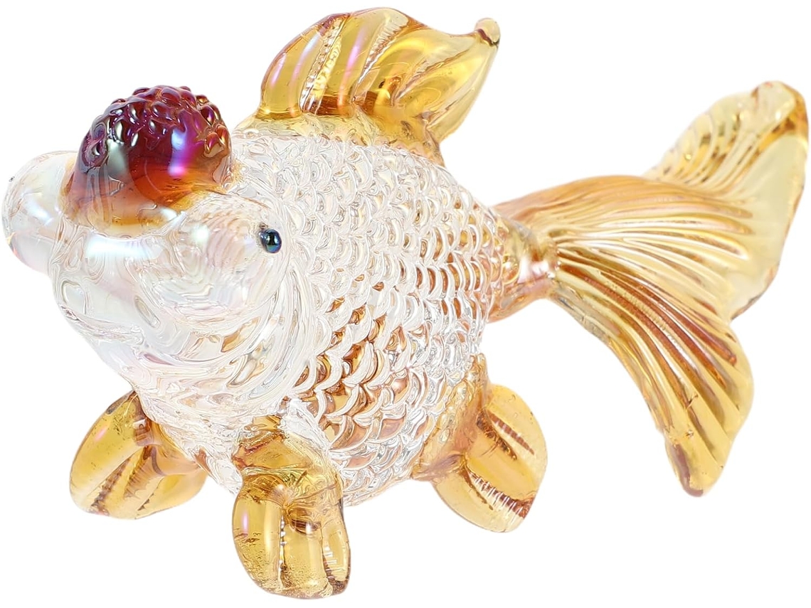 Figura Carpa Cristal Dorado 93 24 5 48 Pisapapeles Decorativo 72 Escultura Miniatura Decoración Hogar Objeto