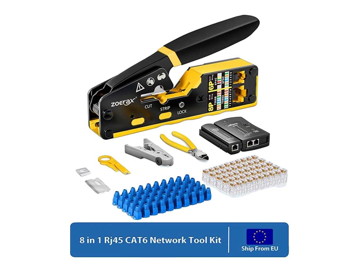 Kit de crimpadora RJ45, comprobador de cables, cortador de cables OEM