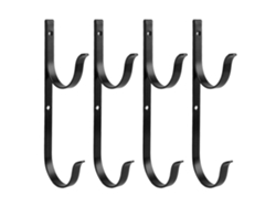 Juego de soportes de aluminio para piscina, 4 ganchos profesionales, negro