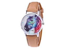 Reloj De Pulsera Analógico De Cuarzo Redondo De Aleación Para Hombre, Estilo Moderno, Color Beige.