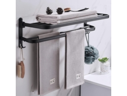 Toallero de baño negro para un almacenamiento elegante