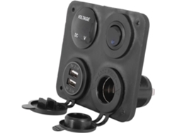 4 Funciones: Cargador Usb Doble, Led Verde, 12 V, Toma De Corriente, Interruptor De Encendido/apagado.