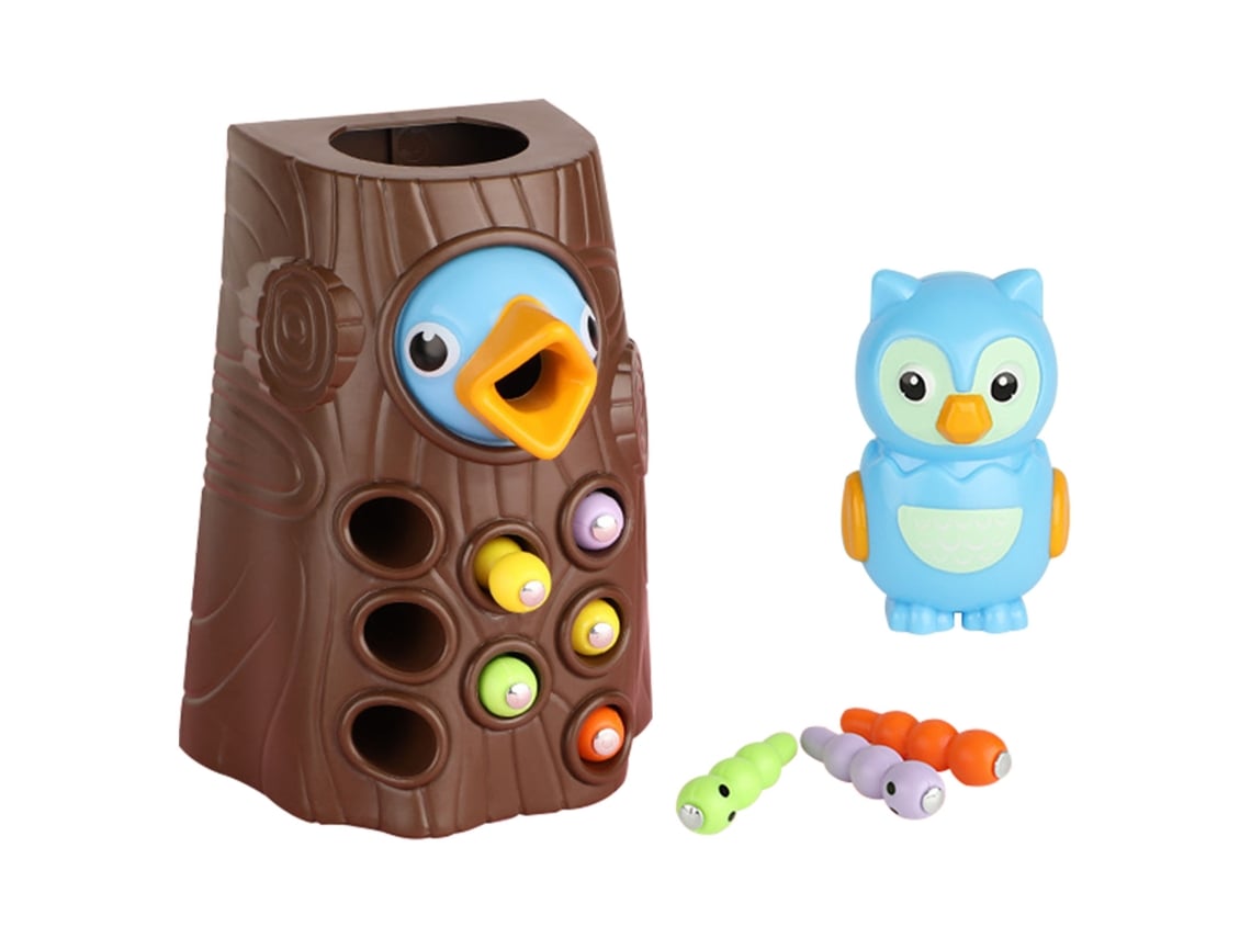 2026-juguete De Pájaro Magnético Para Niños Pequeños, Juego De Capturar Gusanos En Tronco De Árbol, Alimentación Educativa Temprana Azul